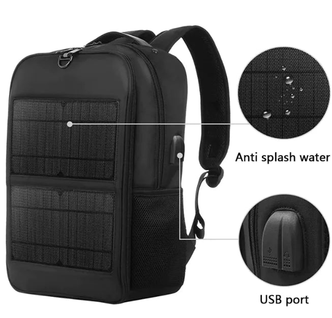 Waterproof Nylon Solar Charging Backpack