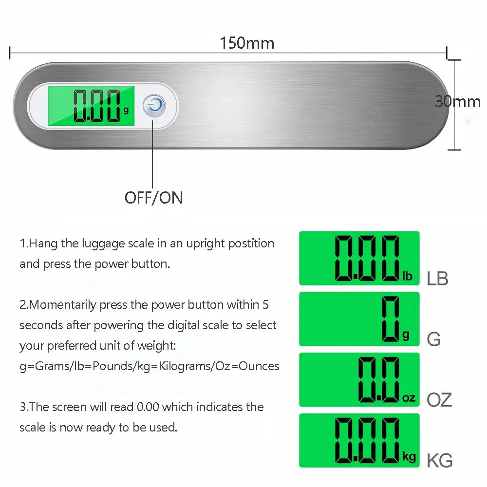 Báscula digital portátil para equipaje en forma de T