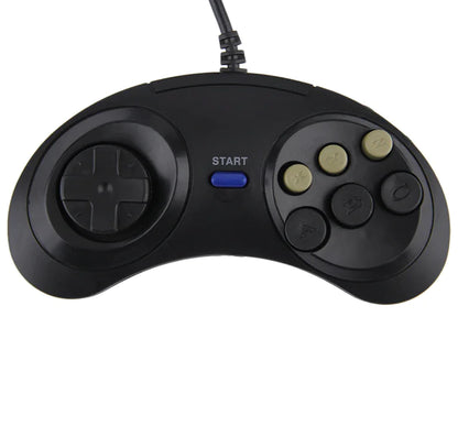 2X 6 Button Game Pad Controller For SEGA Genesis Black Old School Classic New