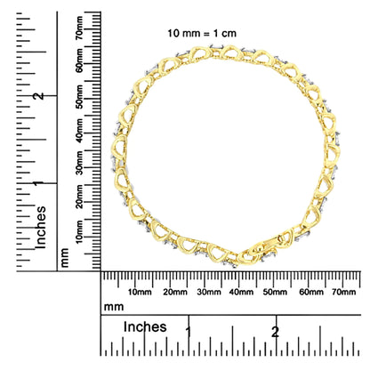 14K Yellow Gold 4.0 Cttw "X"-Link Round-Cut Diamond Bracelet (I-J Color, SI2-I1 Clarity) - Size 7.25