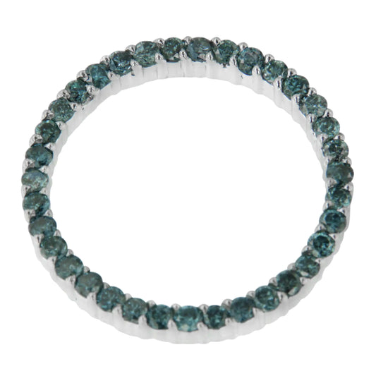 Collar con colgante de diamante azul tratado en oro blanco de 14 quilates (1 ct, color azul, claridad I1-I2)