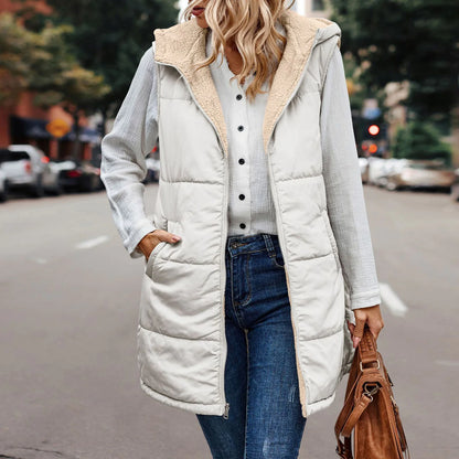 Double-Sided Hooded Cotton Jacket Vest