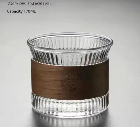 Premium High-Borosilicate Glass Vertical Grain Drinkware