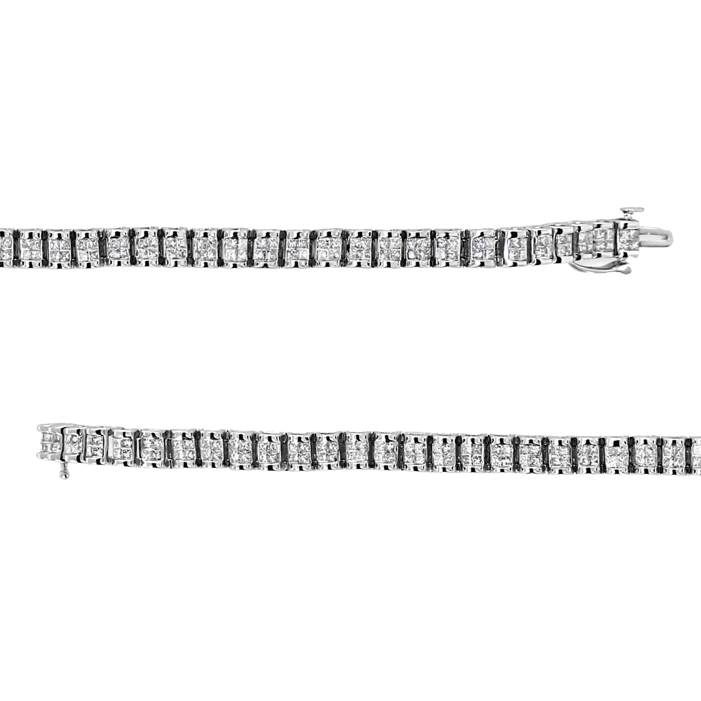 14K hvitt gull 3,00 Cttw Princess Diamond Composite Link tennisarmbånd (IJ-farge, I1-I2 Clarity) - 7,25"