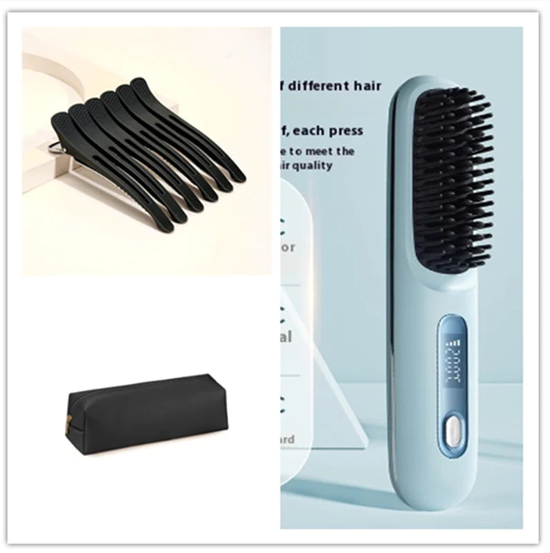 2-in-1 Wireless Hair Straightener Brush