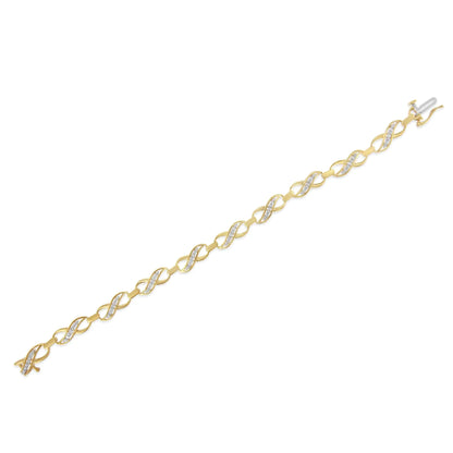 Pulsera de diamantes "Infinite Love" de talla redonda en oro amarillo de 10 quilates (0,25 cts, color IJ, claridad I2-I3)