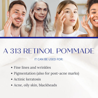 Crema de noche antiedad con pomada de retinol A313, crema limpiadora de poros A313