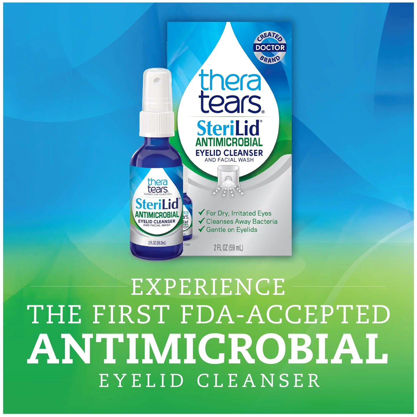 TheraTears SteriLid Eyelid Cleanser and Face Wash, for irritated eyes, 2 fl oz Spray 2 Ounce Cleanser