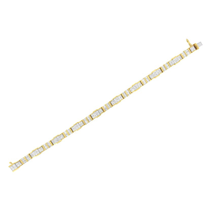 14K Yellow Gold Baguette and Princess-Cut Diamond Bracelet (8.30 cttw, H-I Color, SI1-SI2 Clarity)