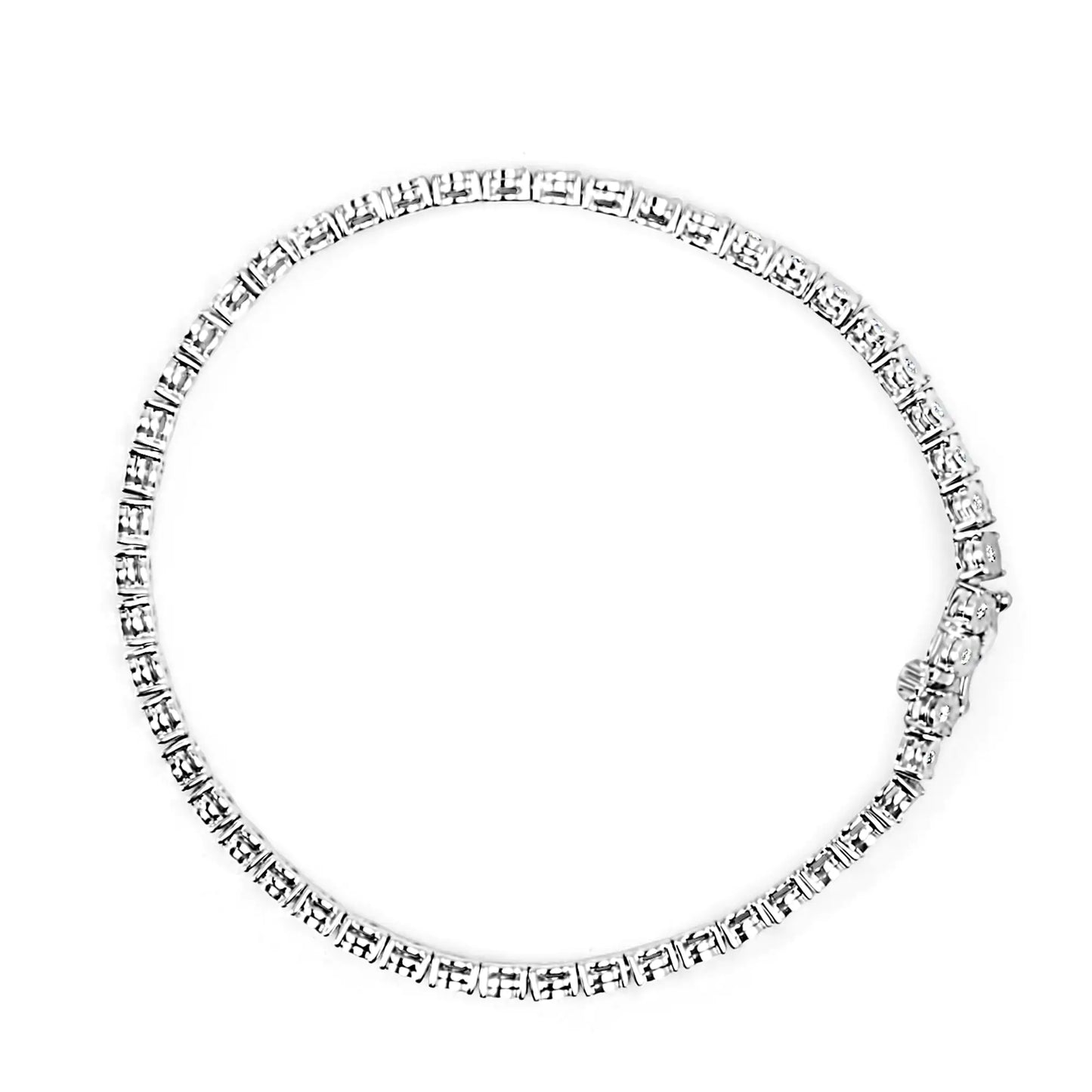 10K White Gold 1/2 Cttw Real Diamond Illusion-Set Miracle Plate Tennis Bracelet (I-J Color, SI2-I1 Clarity) - Size 7.5"