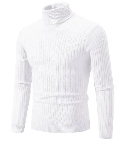 Strikket genser med turtleneck for menn