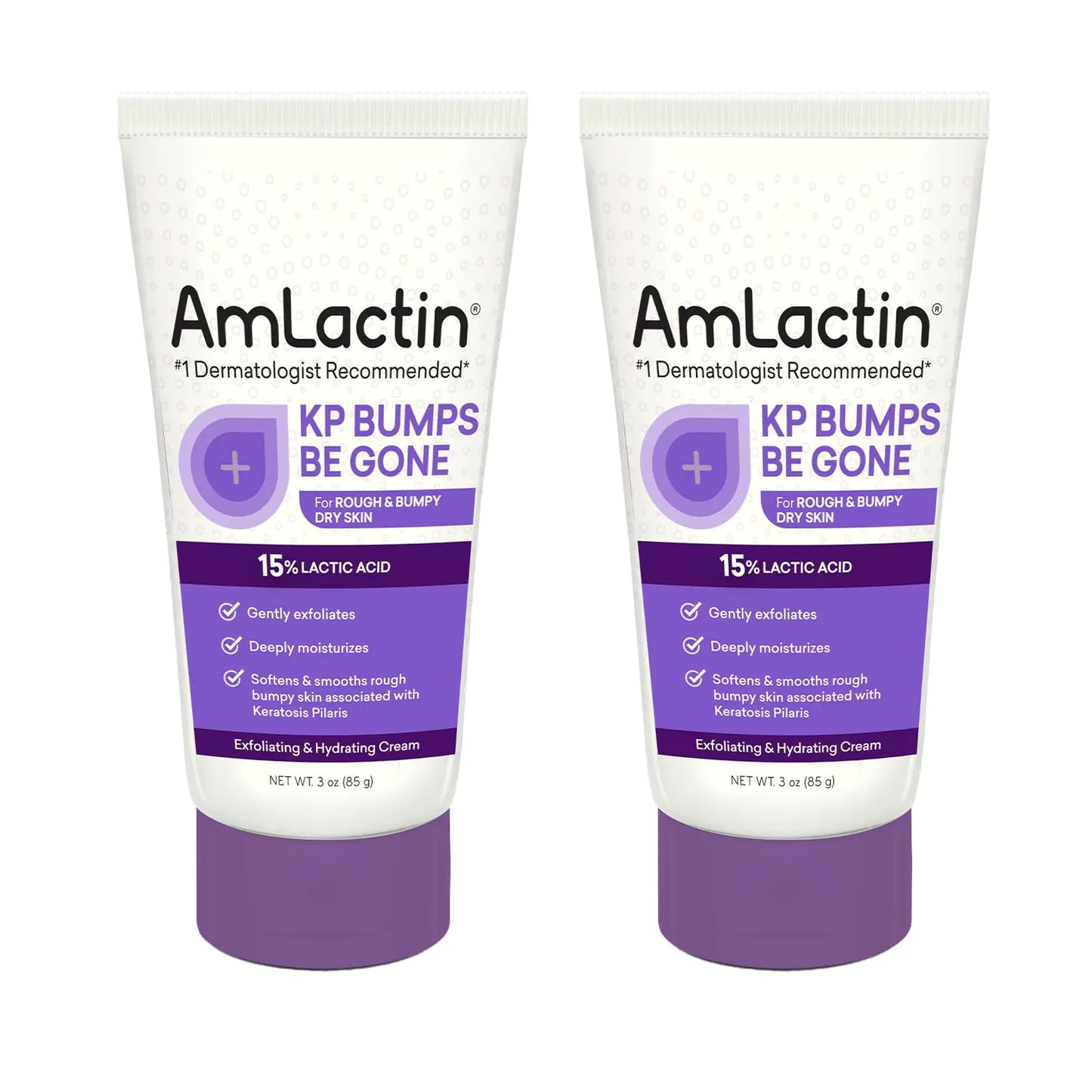 AmLactin KP Bumps Be Gone – 3 untsi Keratosis Pilaris niisutav kreem 15% piimhappega – koorija ja niisutaja kuivale, karedale ja konarlikule nahale, 2 tk (pakend võib varieeruda) 3 untsi (2 tk)