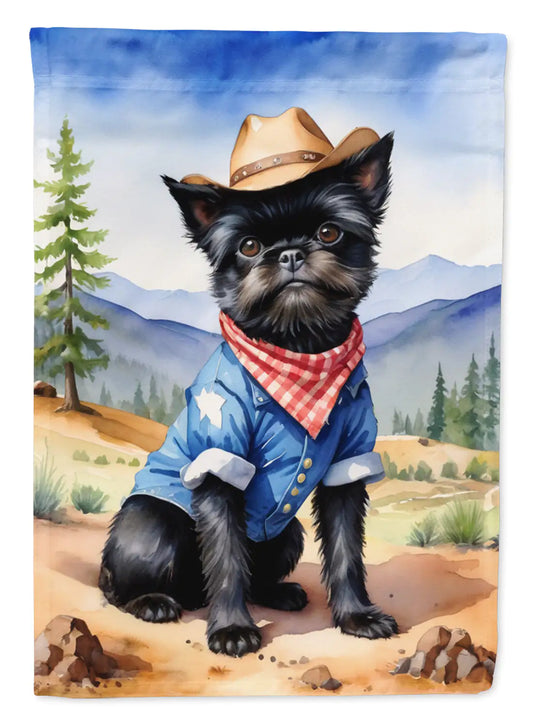 Affenpinscher Cowboy Welcome Garden Flag