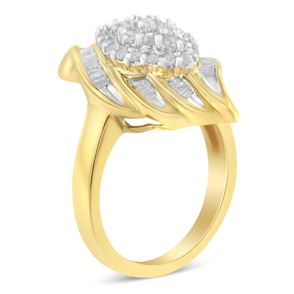 10K Yellow Gold Diamond Cocktail Ring (3/4 Cttw, I-J Color, I2-I3 Clarity)