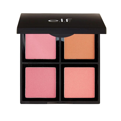 Paleta de rubor en polvo de Elf Cosmetics, cuatro tonos de rubor para una pigmentación hermosa y duradera, color claro, 1 unidad (paquete de 1)