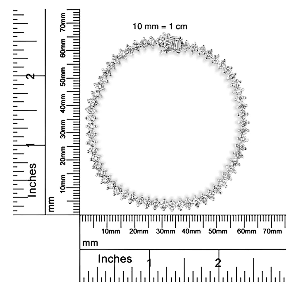 14K hvitt gull 5 1/2 Cttw rund diamant 2-pinnet tennisarmbånd (HI-farge, SI2-I1 Clarity) - 7"