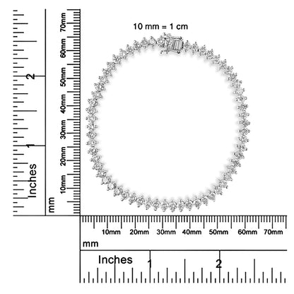 14K hvitt gull 5 1/2 Cttw rund diamant 2-pinnet tennisarmbånd (HI-farge, SI2-I1 Clarity) - 7"