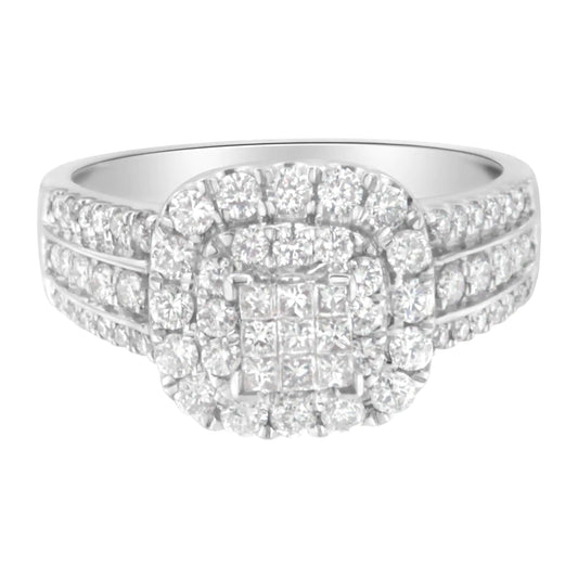 14K hvitt gull diamant vintagering (1 cttw, HI Color, I1-I2 Clarity)