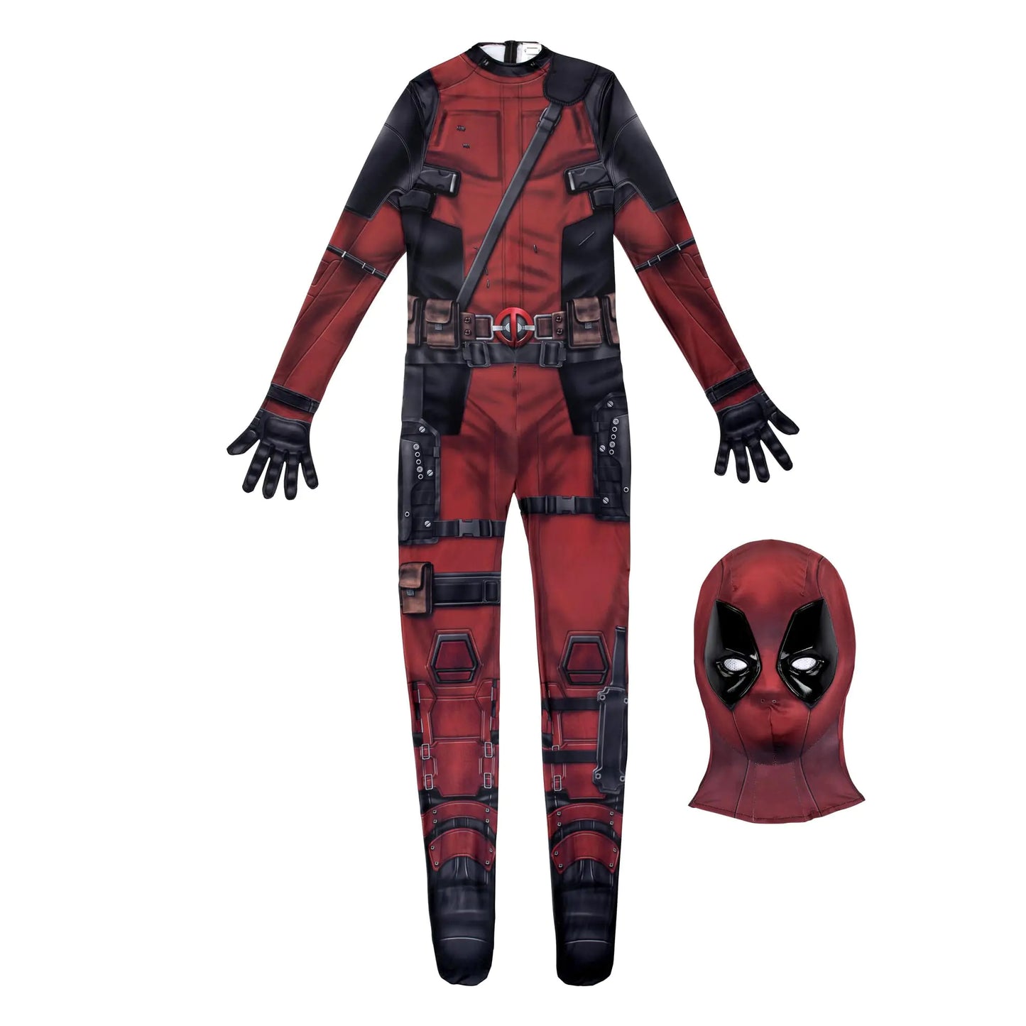 Disfraz oficial de Marvel Deadpool para adulto, de lujo, de Zentai, para Halloween, de licra elástica con aberturas en las muñecas, talla extra pequeña.