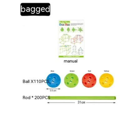 智能儿童珠子帐篷套件 - 精湛的堡垒搭建套件玩具