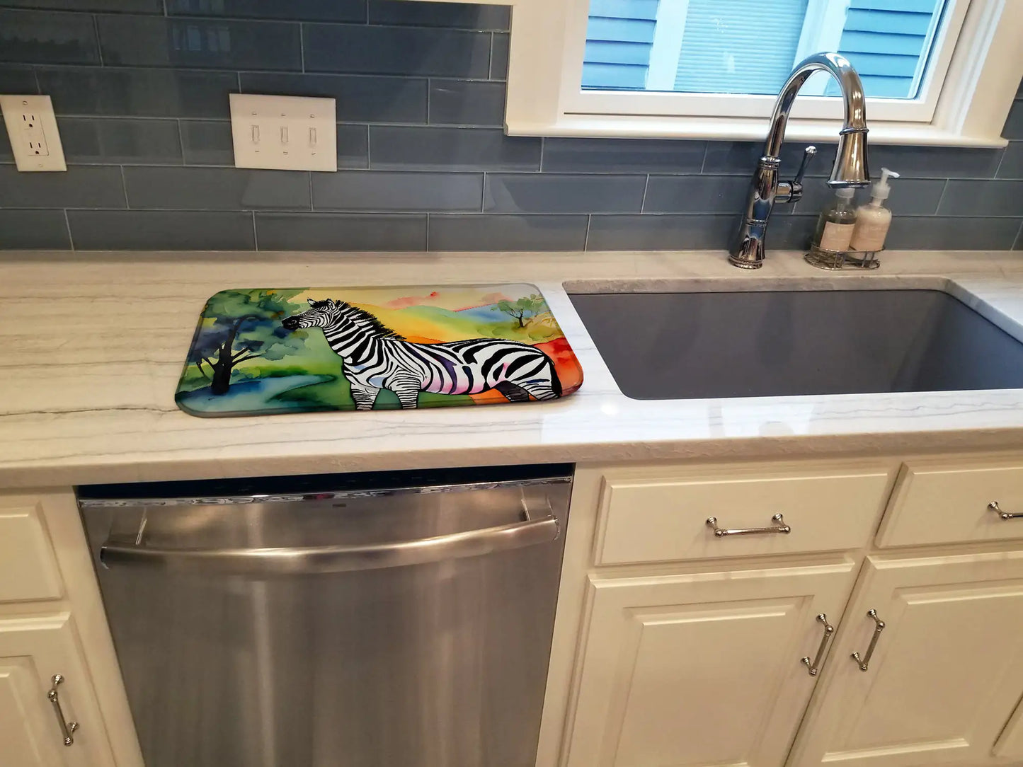 Zebra Dish Drying Mat