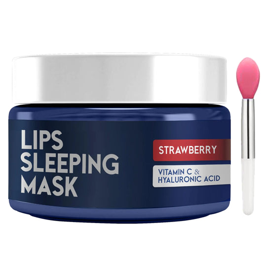 Mascarilla labial para dormir con ácido hialurónico, vitamina C, bálsamo nutritivo e hidratante, fresa