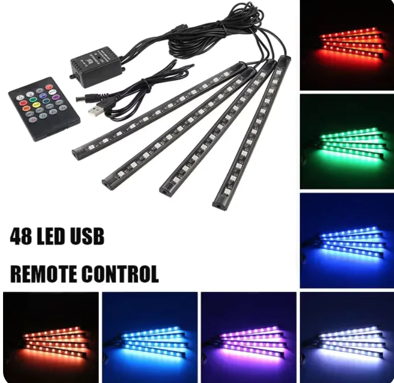 Luces de LED Controladas por Música para Pés de Carro