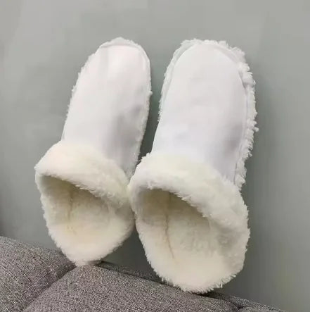 Pantuflas térmicas de algodón para mujer con forro de felpa para Crocs