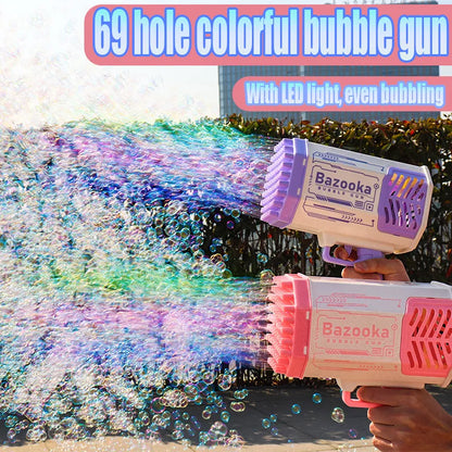 Automatic Soap Bubble Gun Rocket 69 Holes