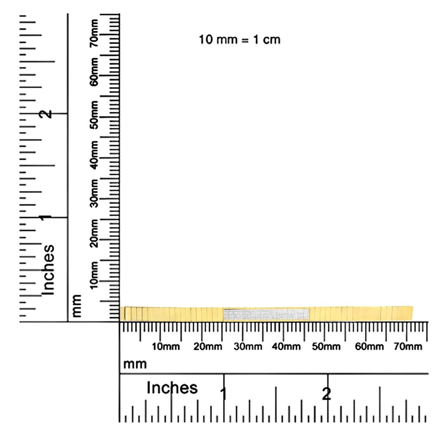 14K kollane kuld 3 5/8 cttw nähtamatu komplekt Princess-Cut Diamond ID tennisekäevõru (IJ värv, SI1-SI2 selgus) – suurus 7"