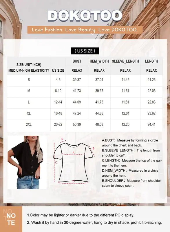 Dokotoo - Blusas de verano para mujer 2024, de punto gofre, con botones, informales, cuello en V, manga corta, tipo chaqueta, blusas elegantes, talla extra grande, negras, blusas de punto gofre de verano