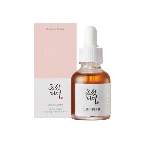 Beauty of Joseon Revive Snail Mucin Ginseng Serum Hydrating Peptide Facial Moisturizer Dark Spot Acne Scar Remover for Sensitive Face. Korean Skin Care for Men and Women, 30ml, 1fl. oz Snail Serum Face Care