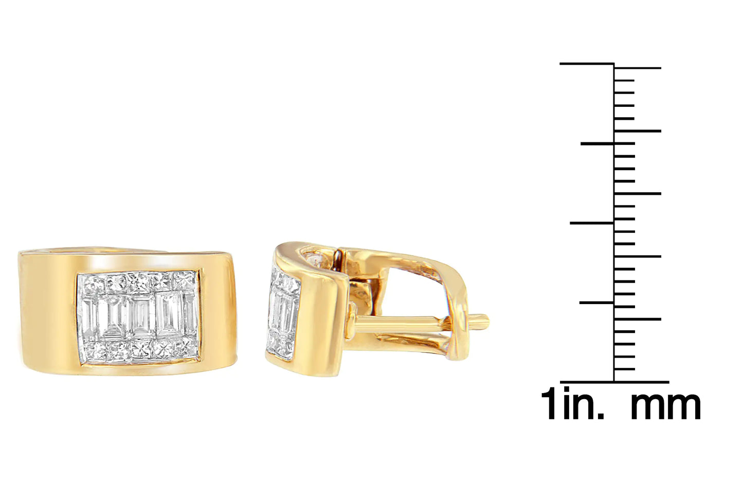 14K kollase kullaga 1/2 cttw Diamond Huggy kõrvarõngad (HI, VS2-SI1)