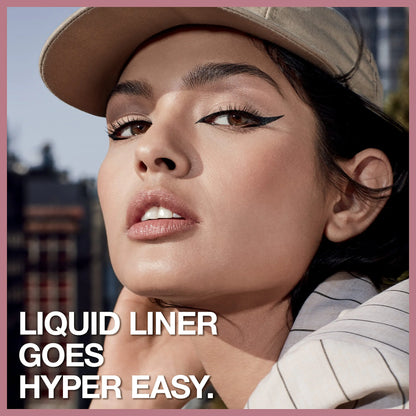 Maybelline Hyper Easy Liquid Pen No-Skip Eyeliner, satengfinish, vanntett formel, beksvart, 0,018 Fl Oz 0,02 Fl Oz (pakke med 1)