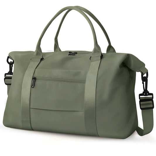 Travel Duffle Bag, Vanntett Weekender Bag Carry On Tote Bags for kvinner, Travel Essentials Sport Gym Bag for menn, Hospital Bag for Arbeid og levering, Overnight Bag Bagasjeveske med vognhylse 06 Dark Green