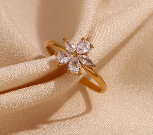 Zircon Flower Petal Ring