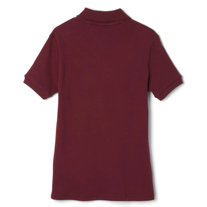 French Toast Girls' Short Sleeve Picot Collar Polo School Uniform Shirt (Standard and Plus) 10-12 Plus Burgundy