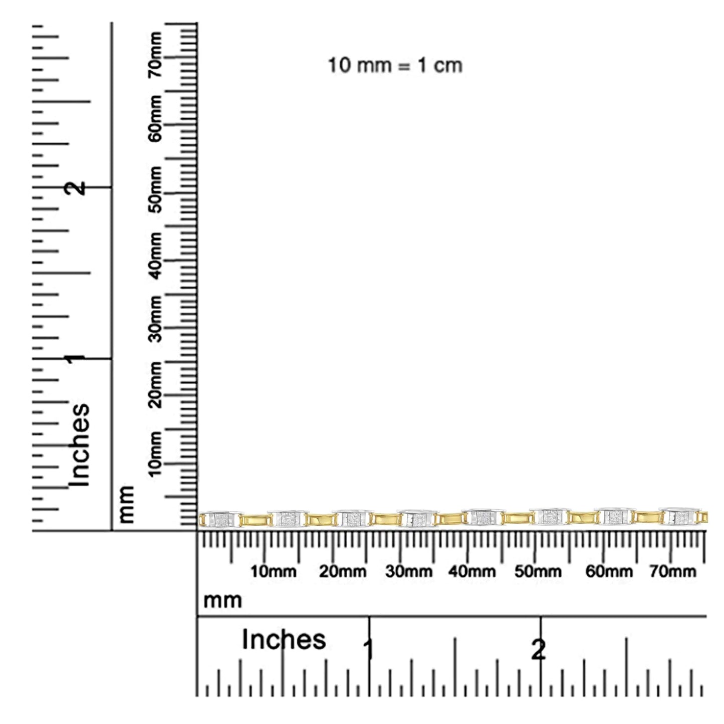 14K kahetooniline kuld, 1,00 Cttw Princess-Cut teemantketi lüli, 7-tolline käevõru (HI Color, SI1-SI2 Clarity)