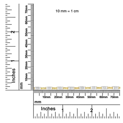 14K kahetooniline kuld, 1,00 Cttw Princess-Cut teemantketi lüli, 7-tolline käevõru (HI Color, SI1-SI2 Clarity)