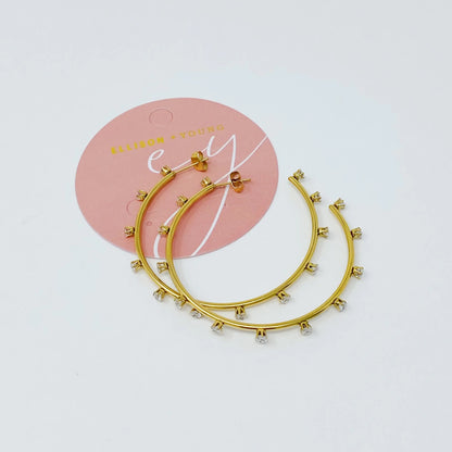 Slim & Jeweled Hoop Earrings