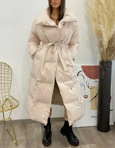 Women's Oversized Fashion Parka with Covered Buttons