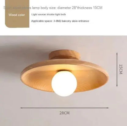 Wooden Round Ceiling Lamp