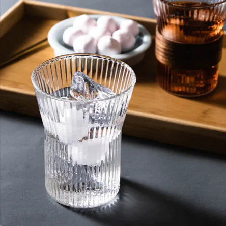 Premium High-Borosilicate Glass Vertical Grain Drinkware