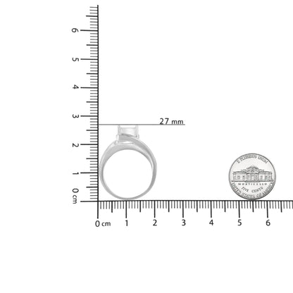 10K 白金 1/3 克拉隐形镶嵌公主方钻石簇旁路戒指（HI 颜色，SI1-SI2 净度）