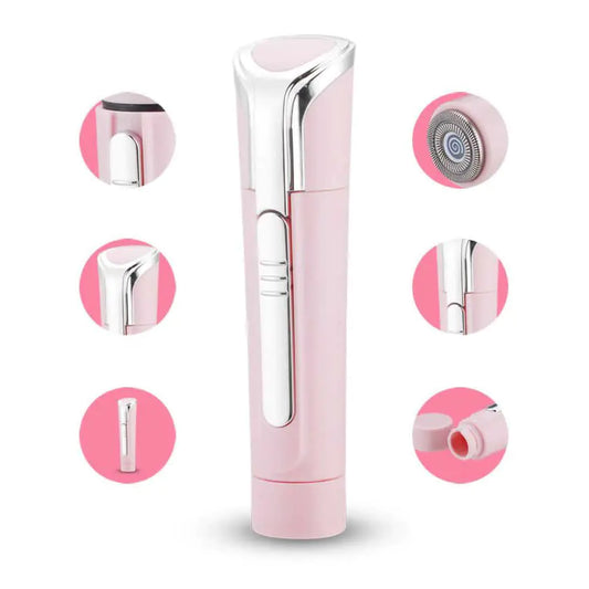 4 In 1 Beautician Grooming Wand Beauty This versatile tool combines four essential functions into one sleek wand - facial cleansing, exfoliating, blackhead removal, and skincare absorption.