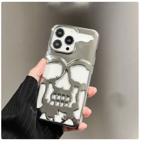 Funda de teléfono con calavera 3D para iPhone