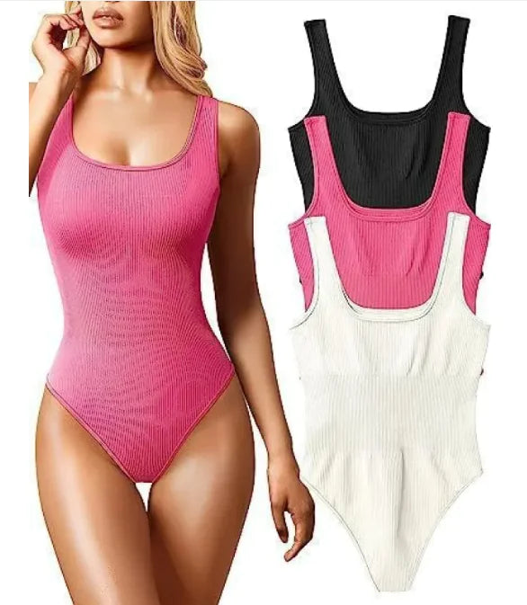 Women's U-neck Sleeveless Vest Tight Jumpsuit