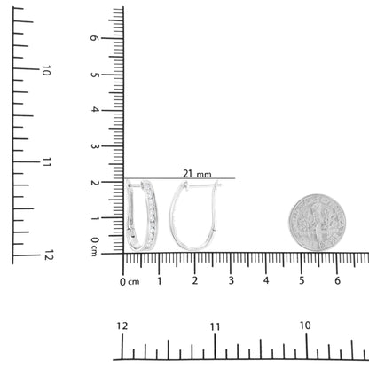 10k White Gold Plated Sterling Silver 1/2 cttw Lab Grown Diamond Hoop Earring (F-G Color, VS2-SI1 Clarity)