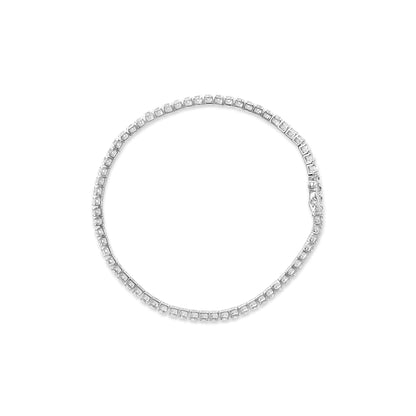 14K hvitt gull Lab Grown 4,00 Cttw runde briljantskårne diamantstiftsett klassisk tennisarmbånd - 7" (FG-farge, VS2-SI1 klarhet)