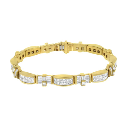 14K gult gull Multi-Cut Diamond Tiies of Love Eternity Armbånd (11,25 cttw, GH Color, VS1-VS2 Clarity)